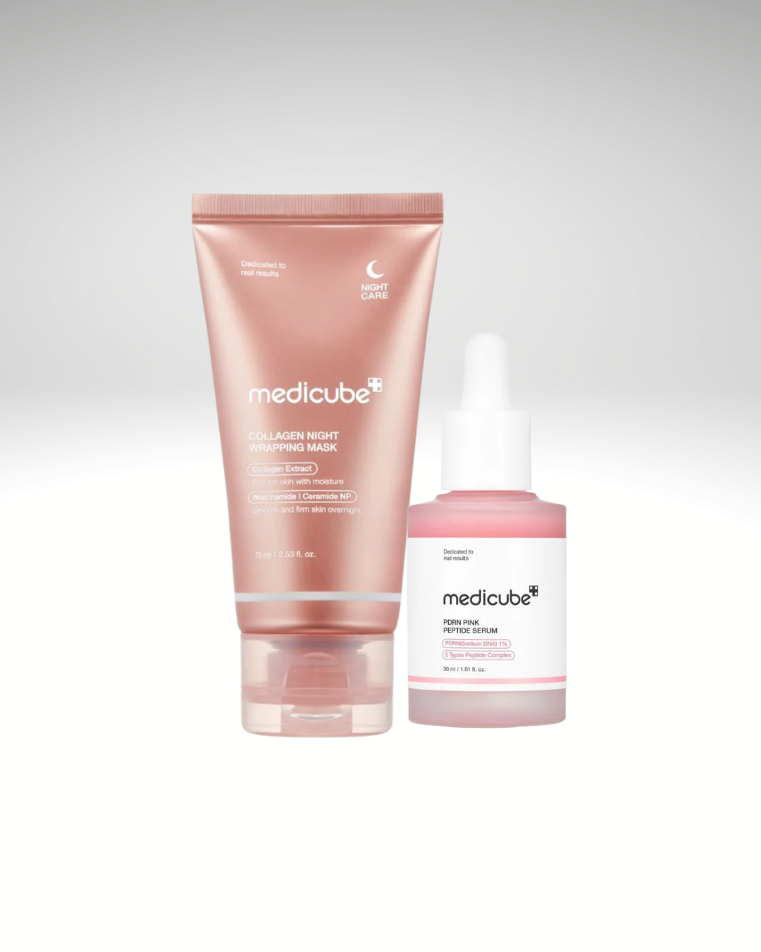 Pink Glass Skin (Duo de Noche) - Sérum PDRN Pink Peptide Medicube + Wrapping Mask Medicube