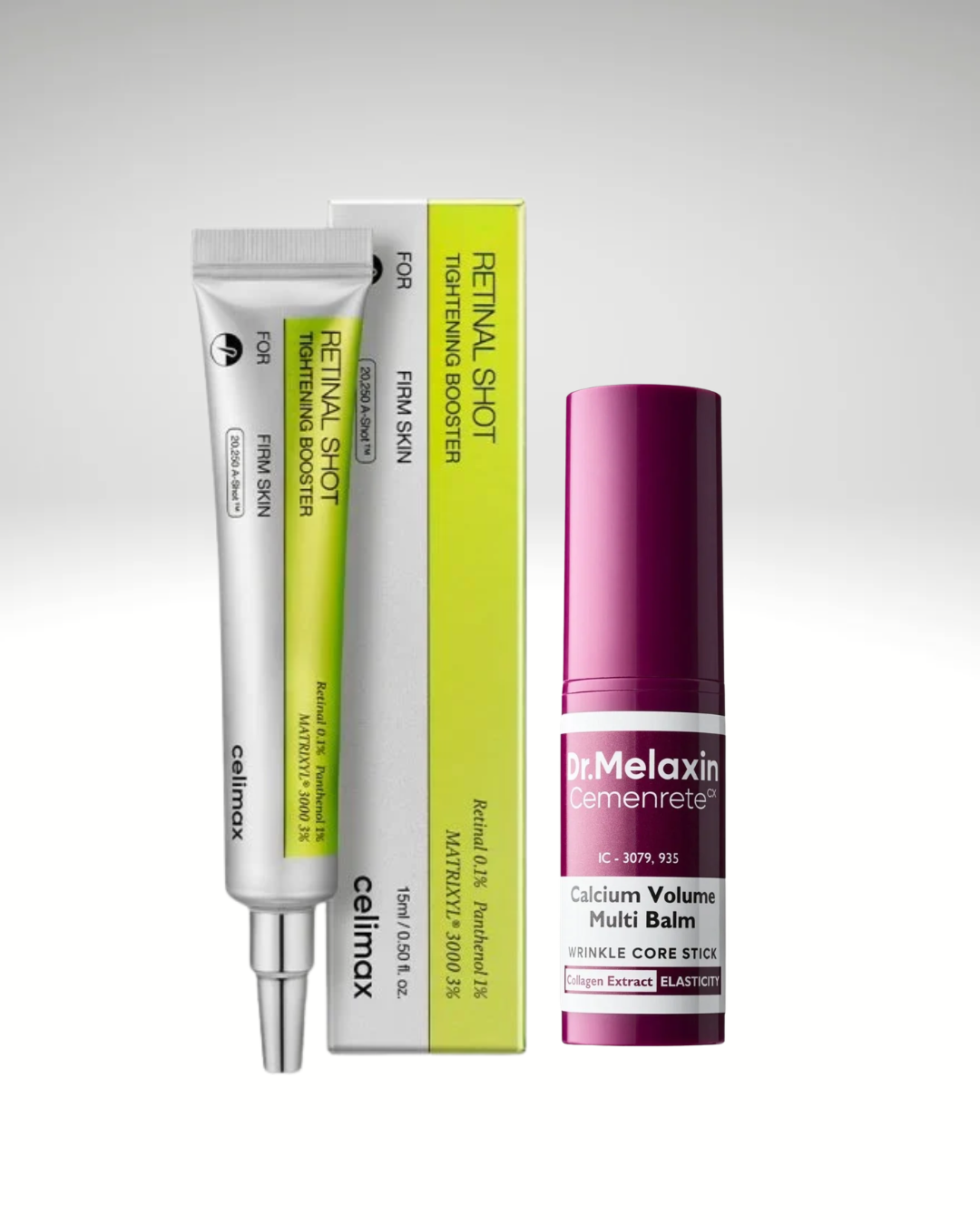 Set Night Renewal (Ritual de Noche) - Celimax Retinal + Cemenrete Calcium Multi Balm Dr. Melaxin
